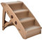 COSTWAY 4-stufige Haustiertreppe mit Teppichboden, Hundetreppe Kunststoff Katzentreppe faltbar, Hunderampe tragbar Tiertreppe für Hunde und Katzen, Tierrampe zum Klettern und Kratzen (Braun)