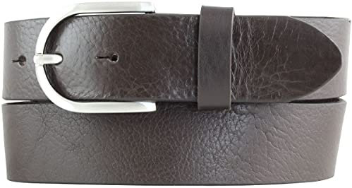 BELTINGER Damen-Gürtel aus Vollrindleder 4 cm | Jeans-Gürtel 40mm | Mit Runder Schließe | Braun 115cm