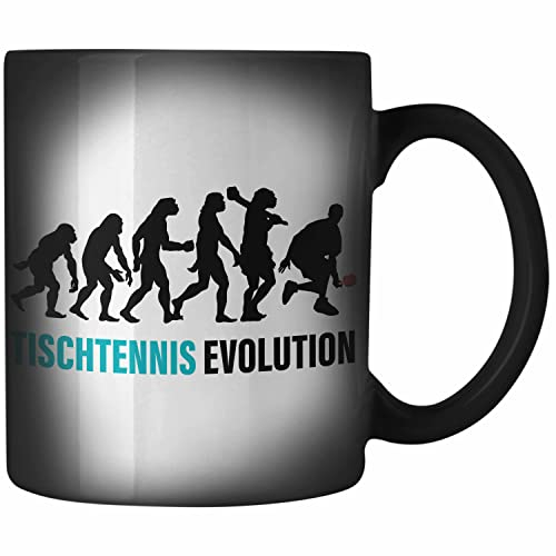 Trendation - Tischtennis Evolution Zaubertasse Geschenk Tischtennisspieler Geschenkidee Lustig für Männer Tischtennis Zubehör
