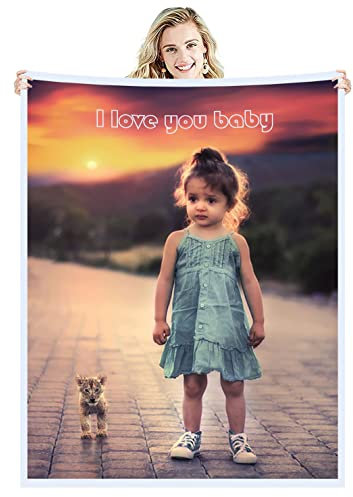 Zmkar Personalisierte Foto Decke Kuscheldecke FotoDecke Mit Eigenen Foto Text Benutzerdefinierte Geburtstag Hochzeit Geschenk Für Erwachsene Baby Haustier Familie Freunde (120x160cm, 1 Foto)