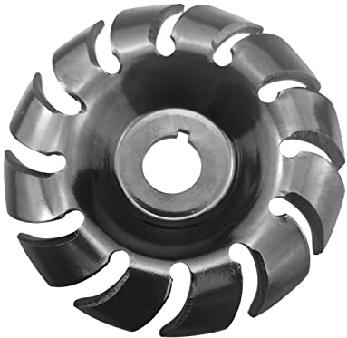 Mulcort Manganstahl 90mm 12 Zähne Holzschnitzscheibe 16mm Bohrungsschleifer Formscheibe für 100 115 Winkelschleifer Holzbearbeitung Elektrischer Winkelschleifer