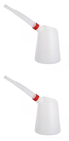 Jarra Medidora de Aceite con Flexible de Vertido con Tapa para Viajes en Automóvil 1.2L + 5L