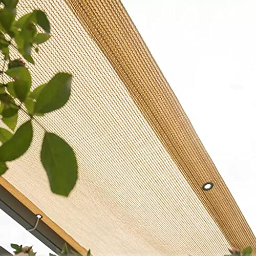 Schattierungsnetz Beige 2m 3m 4m 5m 6m 7m 8m 9m 10m Schattentuch,Sonnenschutznetz Für Garten Pergola Gewächshaus,Schattennetz Plane Mit Ösen,Beschattungsnetz,90% Sonnensegel,Beige-7x8m(23*26.2ft)