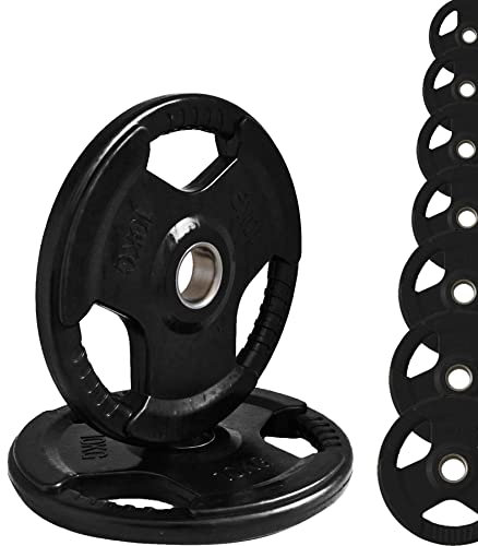 G5 HT SPORT Unisex – Erwachsene Olympische Gusseisen gummierte Olympia-Scheiben Loch Ø50, (1 x 10 kg) schwarz, Nero