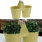 Cepewa Übertopf Doppelt 2 Töpfe verbunden mit Henkel │ Stahlblech verzinkt 22x17x11cm gelb │ Topf für Blumen Kräuter Pflanzen (1 x Übertopf doppelt gelb Ø11cm)