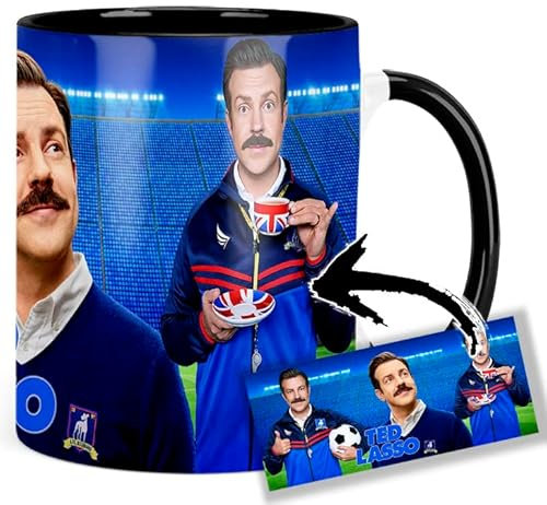 Ted Lasso Jason Sudeikis Brendan Hunt Tasse Innen & Henkel Schwarz Keramikbecher Mug