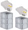 PROREGAL SuperSparSet 5x Eurobox NextGen Economy mit Scharnierdeckel & gelben Verschlüssen | Griffe geschlossen | HxBxT 22x30x40cm | 20 Liter | Eurobehälter Transportbox Transportbehälter