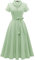 Wedtrend Robe de cocktail vintage pour femme - Longueur mi-longue - Col en V - Robe de soirée élégante et décontractée, vert clair, XS