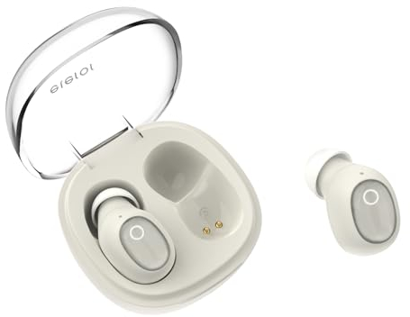 eleror Mini BT Headphones T1, Wireless Bluetooth Earbuds for Small Ears Canal Women Men, Crystal Ear Buds Bluetooth with Noise Reduction Call, Immersive Sound for Android Phone iPhone Tablets…