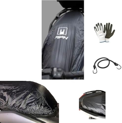 farbrothersonline Kompatibel mit Yamaha Majesty 125 YP Sattelbezug Regenschutz wasserdicht aus Polyester Abdeckung für Motorradsattel mit Haken aus Stahl Sattelschutz Scooter 125 x 75 cm
