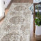 TOPICK Läufer Teppich 60x180cm Braun Wohnzimmerteppich Vintage Multi Blumendruck rutschfest Dünner Waschbar Teppich Bodenbelag Faltbar für Innenbereich Büro Schlafzimmer Küche