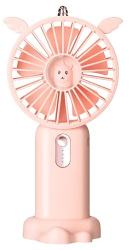 marysgift Hand Fan Rechargeable USB Small Personal Battery Operated Fans with 3 Speeds for Travel Commute Picnic Office Pink