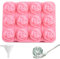 PTaizjjz 12 moldes de silicona para cubitos de hielo de color rosa de calidad alimentaria para cubitos de hielo caseros