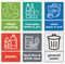 YIKIADA Recycling Bins Stickers Self Adhesive Vinyl 150 × 100 MM Waterproof Mixed Set Decals Removable Recycling Signs for Indoor Outdoor Kitchen Pack of 6