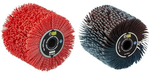 Fartools 110886 Brosse Nylon abrasifs Ø120mm-L 100mm pour Rénovateur REX120C & 110869 Brosse à lanières abrasives Ø120mm-L 100mm Compatible avec Rénovateur REX120, REX200 et REX-H200