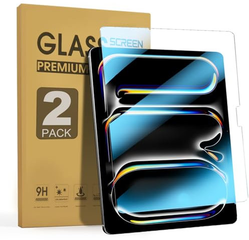 Junfire 2 Stück Schutzfolie Anti Blaulicht Glare für iPad Pro 13 Zoll (M4) 2024, Displayschutzfolie Blauer Lichtfilter aus 9H gehärtetem Glas Kompatibel Mit iPad Pro 13 Zoll 2024