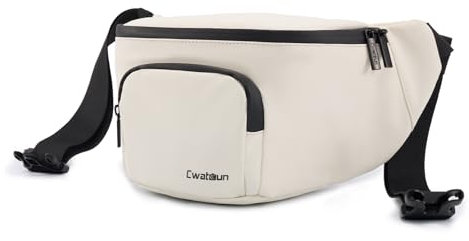 Cwatcun Sac banane étanche pour appareil photo reflex numérique compatible avec Nikon, Sony, Lightweigth.., beige, S, Sac pour appareil photo