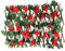 BBTISG Brise vue Extensible Clôture Artificielle avec Fleurs Panneaux de Treillis Extensibles Panneaux De Haie Artificiels Extensible pour Jardin, Balcon et Extérieur (rouge)
