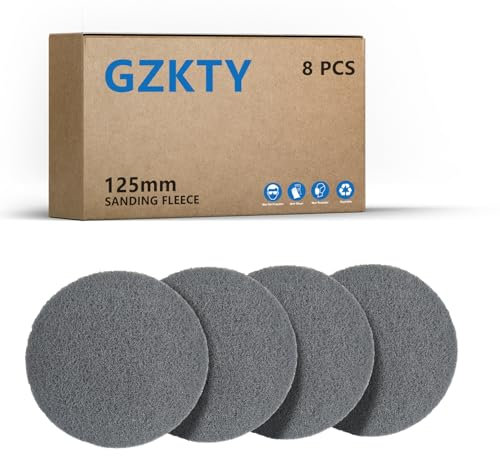 GZKTY 8Stk Schleifvliese 125 mm Klett, P250-300 Körnung, Schleifvliese für Exzenterschleifer, Schleifmaschine, Poliermaschine