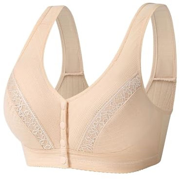 SRTUMEY Sportunterwäsche für Damen Sport BH Push Up BH Damen-BHS Damen Sexy Spitzen-BH mit Knopfleiste vorne, Formende Körbchen, Verstellbarer Schultergurt, große Größe Damen Fitness