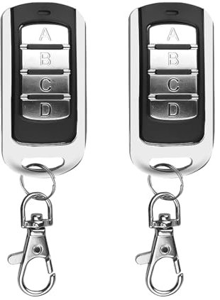 2 Pezzi Telecomando Rolling Code Universale 868MHz, Trasmettitore manuale, Telecomando Cancello Universali, Compatibile maggior parte marche, Radiocomando Multifunzione 4 Canali per Automazioni Garage