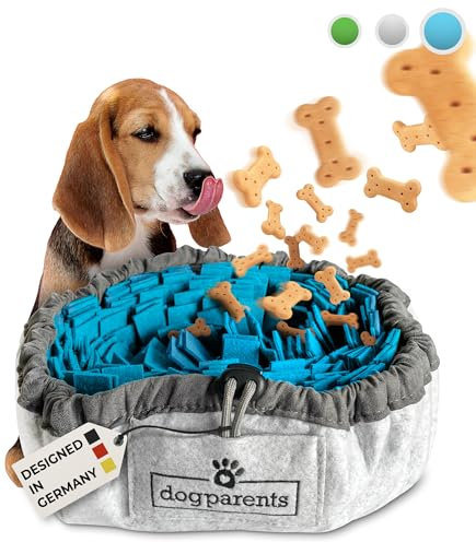 DOGPARENTS® Schnüffelteppich Hund klein & groß – Schnüffelmatte ROBUSTER Schnüffelteppich für Hunde Beschäftigung Suchspiele für Hunde [Schnüffelspielzeug Hund] Blau