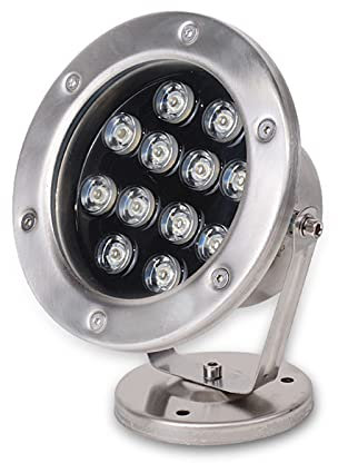 Spot LED Extérieur, Fontaine LED 12W, 12V/24V IP68 étanche en Acier Inoxydable Basse Tension Spot sous-Marin, Peut être utilisé sous l'eau Pendant Une Longue pé