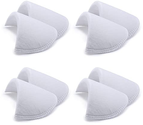 Jamsinmu 4 Paar Schulterpolster Schaum Praktische Push Up Pads für Einnähen Blazer Jacken Anzug Mäntel Sakkos Kleid Kleidung Nähen Zubehör White Small