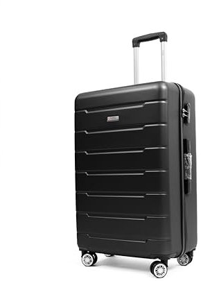Easy Move ABS Hartschalenkoffer - Reisekoffer mit 360° Rädern, Zahlen-Schloss -, Hartschalenkoffer, Luggage, Trolley Koffer (Black, XL 74cm)