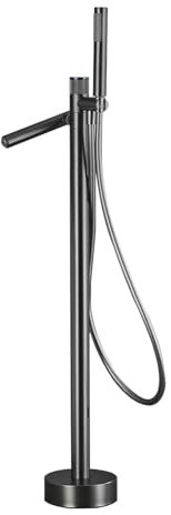 ASerZenith Robinet mitigeur de Baignoire autoportant, Accessoire de Douche Simple en Laiton pour mitigeur Rotatif, Or brossé, Installation par Le Bas