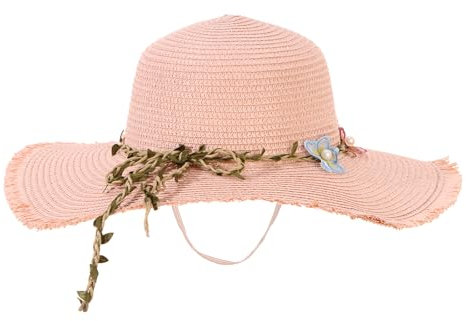 LY4U Chapeau de Paille pour Femmes, Chapeaux de Soleil pour Dames UPF 50, Chapeau de Plage d’été pour Fille, Chapeau de Voyage Pliable