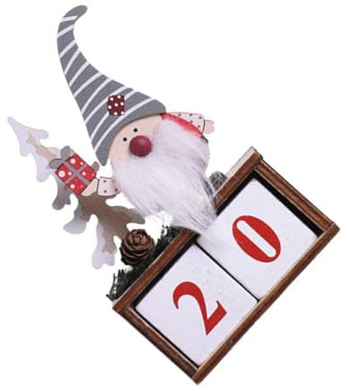 TOPBATHY 1 Satz Weihnachtskalender-ornamente Weihnachtsmann Monat Datumsanzeige Kalender Der Hartgesottene-adventskalender Krippen Adventskalender Tischkalender 2022 Grey Hölzern