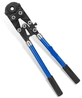 EDEDE Pinza crimpatrice Manuale for Tubi Idraulici, Tipo Forbice, con 8 Ganasce TH/V for Tubi PEX, Manicotto in Rame, Acciaio e Alluminio per Principianti(TH16 20 25 26 32mm)