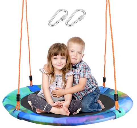 Saucer Tree Swing Seat 40 Inch Tree Saucer Swing for Kids Outdoor Swing