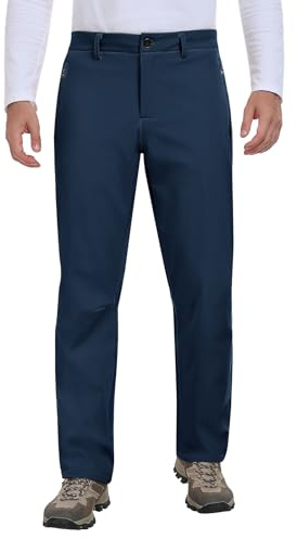 heekpek Pantaloni Uomo Invernali Impermeabili Softshell Pantalone Termici Pile Pantaloni da Sci Trekking Lavoro Caccia Snowboard,