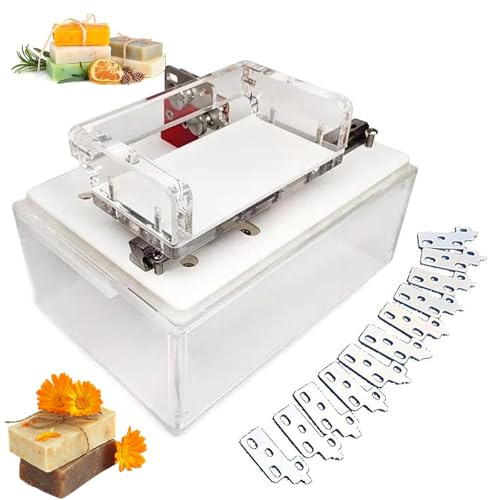 jcwwolk Soap Chamfer Edge Trimming Tool, Multifunctional Adjustable DIY Trimmer, with 12 Styling Knives, Adjustable Hole Distance, for Square or Round Cold Soap Candle Making