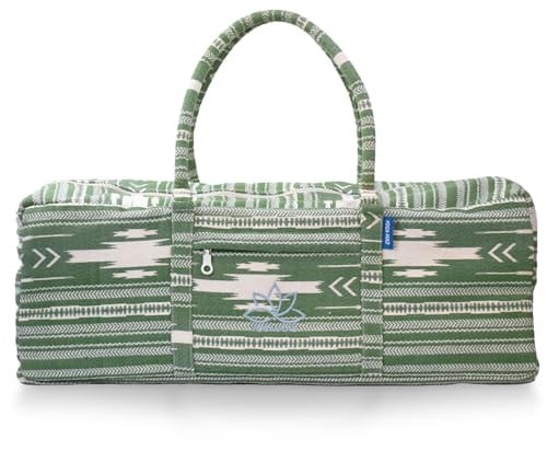 Yoga-Mad Horizon Yoga Kit Bag | Spacious Cotton Yoga Mat Bag with Pockets & Full Zip | Fits Mat, Blocks, Blanket & Accessories | Durable, Showerproof Lining | 3 Colour Options | 65 x 23 x 26cm