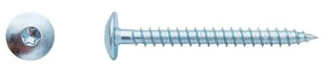 100 Vis Bois pour Penture Torx 6 x 60 mm - Zingué blanc - D-Work