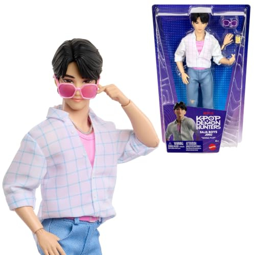 Mattel KPop Demon Hunters Saja Boys Jinu Modepuppe | Mit „Soda Pop“-Auftritt, 2 Accessoires, inspiriert vom Film, JRN38