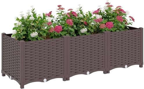Outsunny Jardinière Surélevée Extérieur, 120 x 40 x 37 cm, Marron