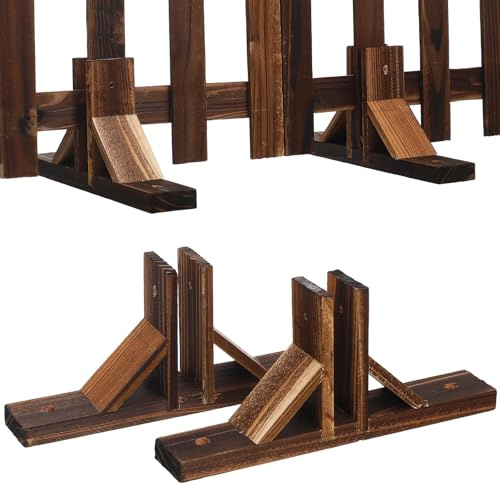Toddmomy Garden Fence Stand 2Pcs Wooden Picket Support Holder with Fixing Holes for Stable Yard Installation and Neat Polished Surface