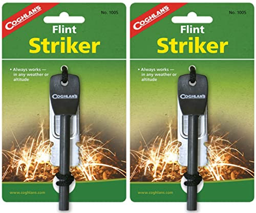 Coghlan's Flint Striker Ferro Cerrium Fire Starter Rod w/Steel Camping (2-Pack)