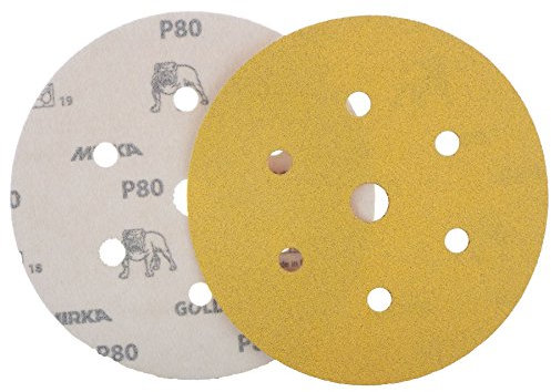 Mirka Gold Hook-It DA Sanding Discs Ø 150mm 6 80 Grit 6+1 Hole Sander Pads Suited for sanding at high speed and are classed as a highly durable product.