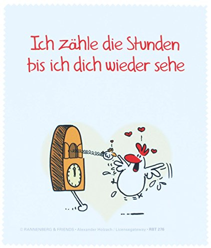 Brillenputztuch - Huhn Stunden z?hlen 15x18cm