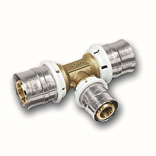 Alu-Verbundrohr Pressfitting bleifrei SANHA T-Stück Mittelg. reduz. 63 x 40 x 63 mm