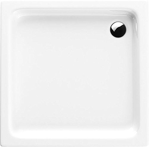 VBChome Acryl-Duschwanne 80x80x17 cm Duschtasse Grando Plus rechteckig Duschkabine Styroporträger extra flach Sanitär-Acryl Duschbecken stabil weiß + Siphon