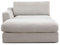 CAVADORE Sofa-Modul Fiona Longchair mit Armteil links / XXL-Recamiere passend zur Couchgarnitur Fiona / 139 x 90 x 199 / Webstoff beige