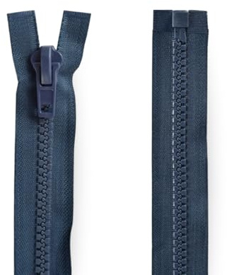 TENDAGGIMANIA Cerniera Lampo Divisibile con Catena 10 MM -Colore BLU -Lunghezza 200 CM - Cerniera Lampo Doppio Cursore ANTI CORROSIONE ANTI UV in Nylon ideale per Nautica e Ambienti esterni