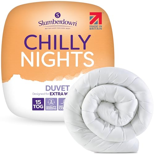 Slumberdown Chilly Nights 15 Tog King Size Duvet - Extra Warm, Thick & Cosy Winter Quilt for Cold Nights | UK-Made, Soft Touch Cover, Non-Allergenic & Washable (225 x 220cm)