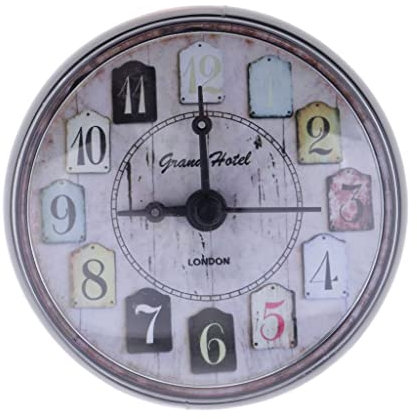 LOVIVER Wanduhr Badezimmer Saugnapf Uhr Spiegeluhr Kühlschrank Uhr Miniuhr, Grau